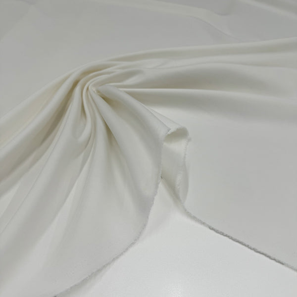 Tissu Satin Stretch, Coton - Blanc, Linko