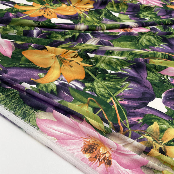 Tissu Satin, Polyester - Imprimé, Melanzana