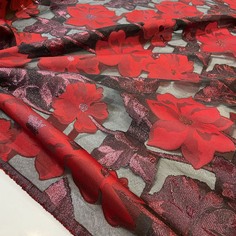 Floral Organza Fabric - Three Colors, Renetta