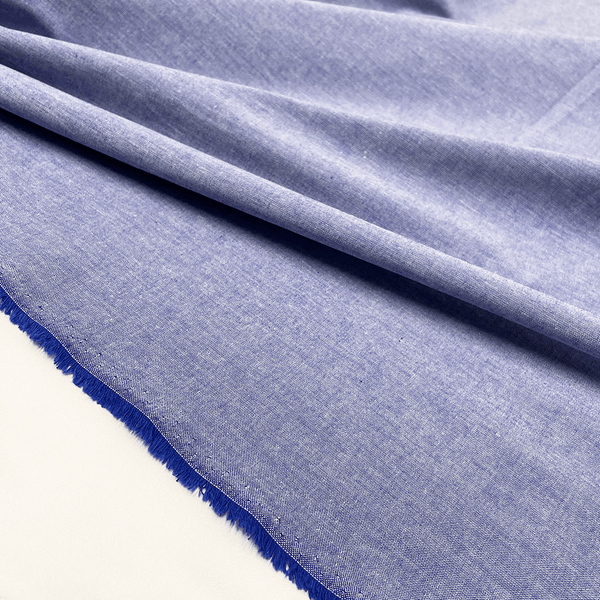 Blue Cotton Chambray Fabric Made in Italy, shop now on en.tessuti.fr