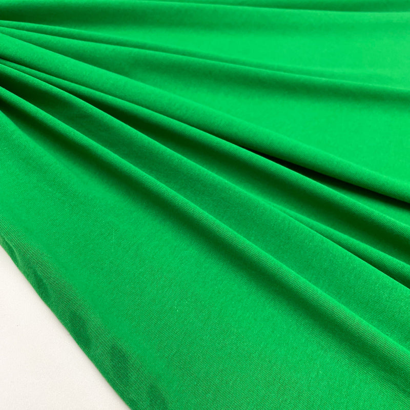 Green Jersey cotton fabric made in Italy, shop now on en.tessuti.fr