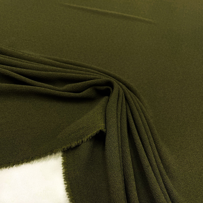 Fabric Crepe of Green Polyester Made in Italy, to find on en.tessuti.fr