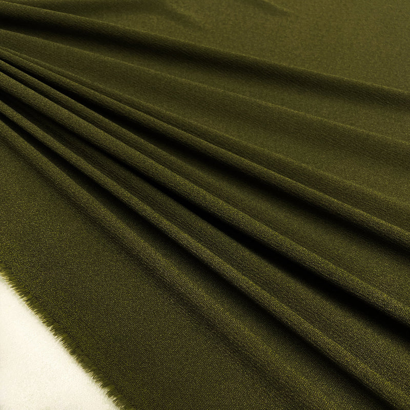 Fabric Crepe of Green Polyester Made in Italy, to find now on en.tessuti.fr