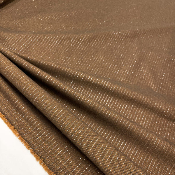 Brown Polyester and Viscose fabric Made in Italy, to be found on en.tessuti.fr
