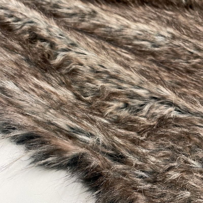 Eco fur, long pile - Brown speckled, Lupo