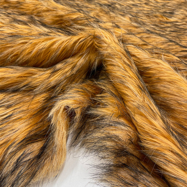 Eco-fur fabric, long hair - Moucheté roux, Rossetto