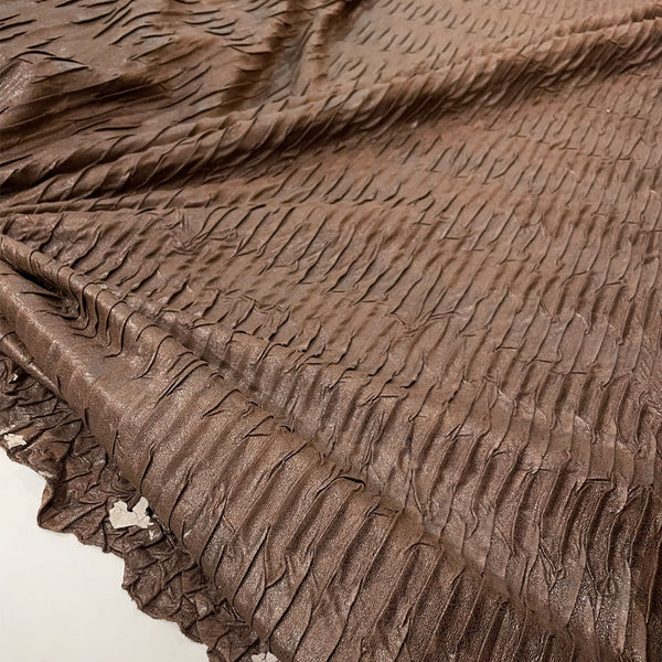 Leatherette Fabric - Brown, Zip