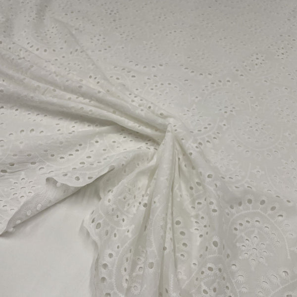 Cotton fabric, English embroidery - Giada