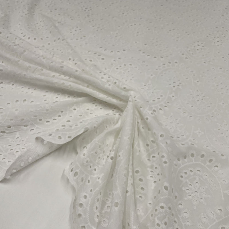 Cotton fabric, English embroidery - Giada