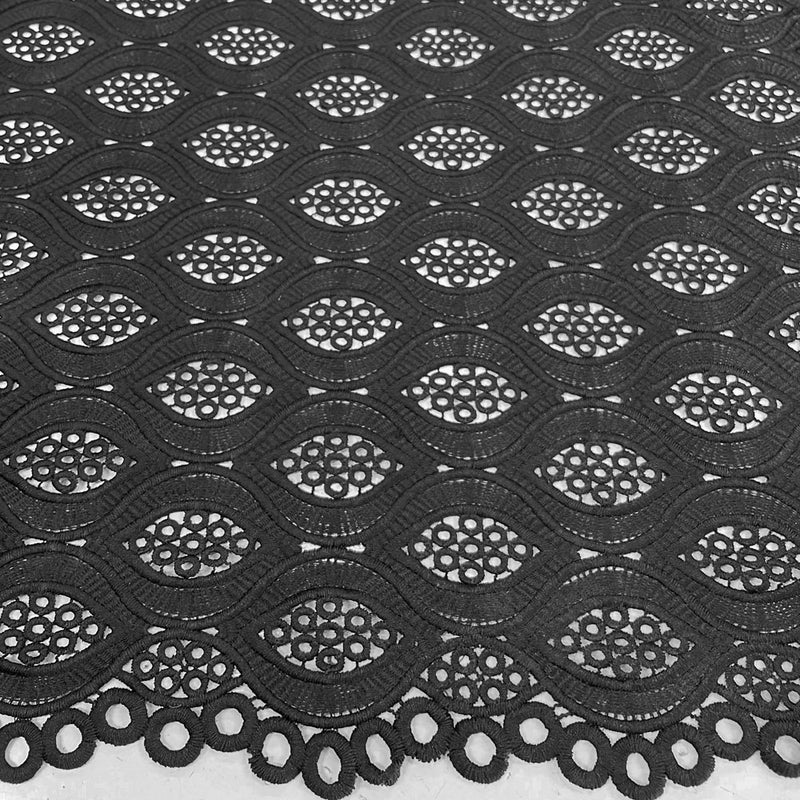 Guipure fabric - Black, Reggio