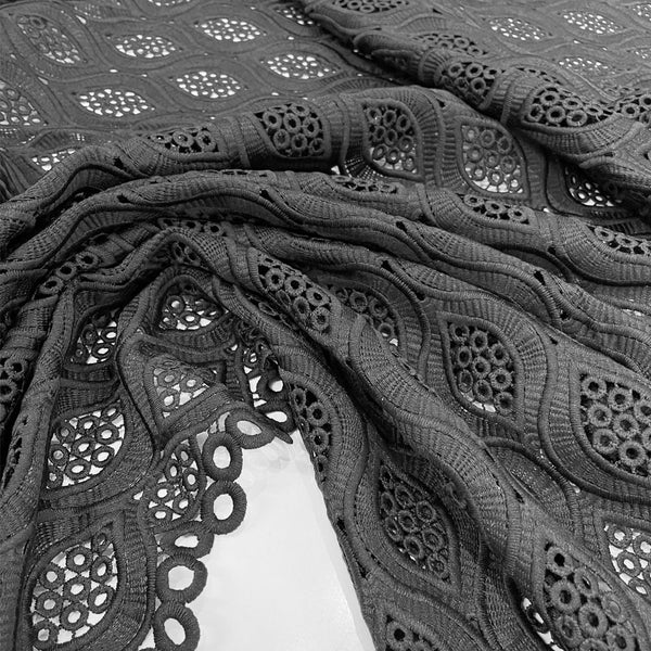 Guipure fabric - Black, Reggio