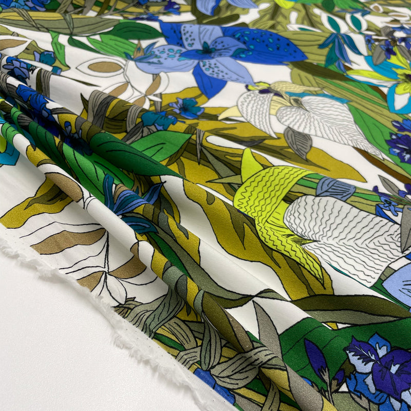 Gabardine fabric, Cotton - 3 colors, Fiore