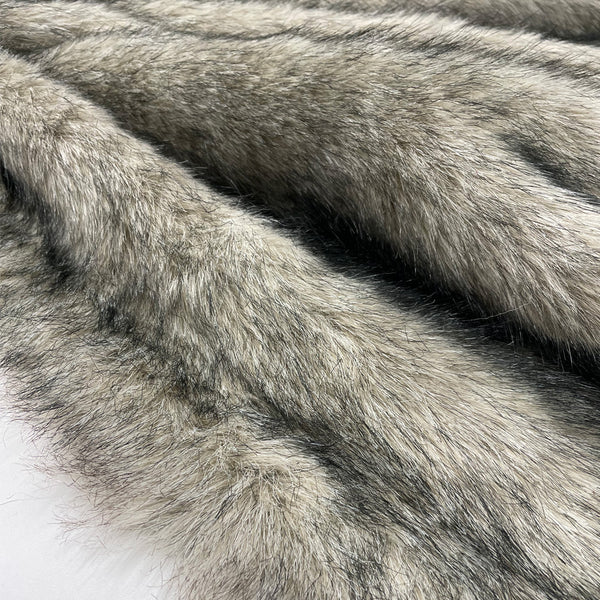 Eco-fur fabric, long pile - Grey, Lupetto