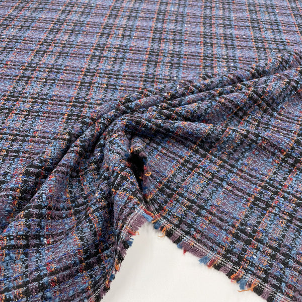 Tweed fabric - Purple multicolor, Giacca