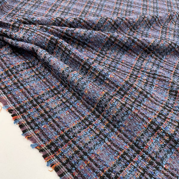 Tweed fabric - Purple multicolor, Giacca