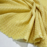 Tweed, cotton and viscose fabric - Yellow, Natté